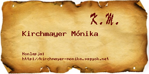 Kirchmayer Mónika névjegykártya
